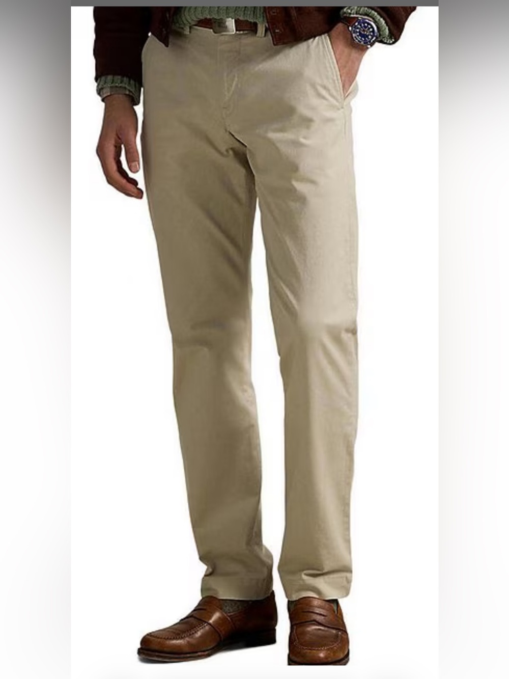 Polo Ralph Lauren Men’s Chino Pant Khaki Stretch Straight Cotton Twill 36/32 NWT